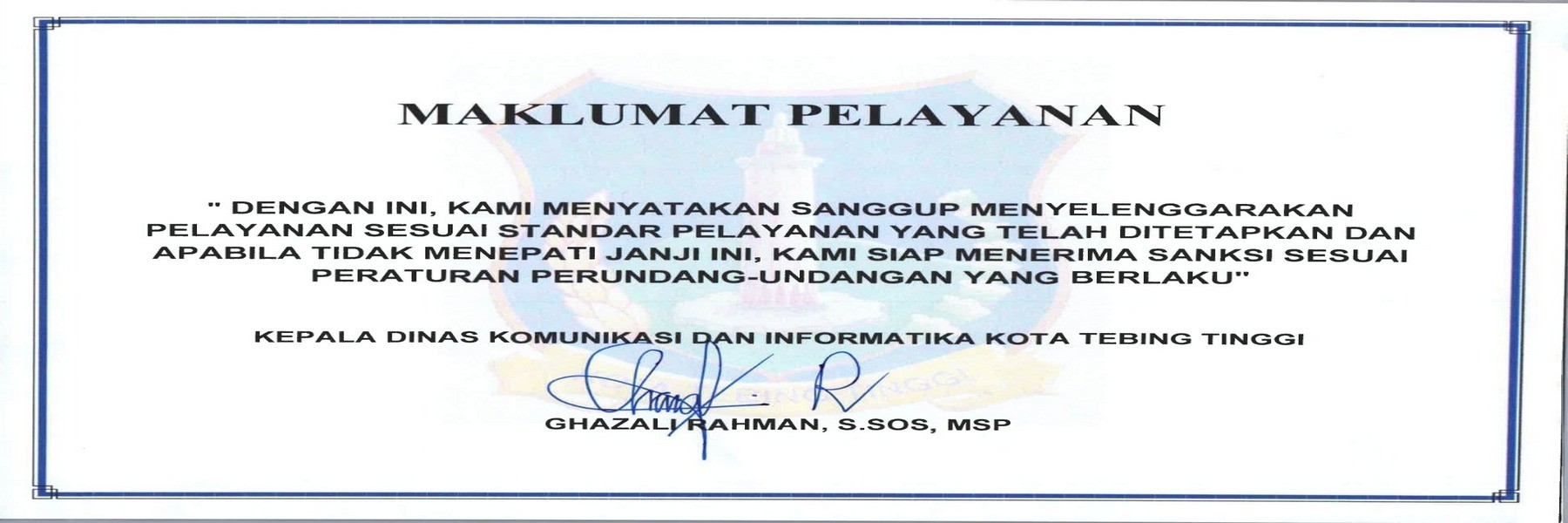 Maklumat Pelayanan